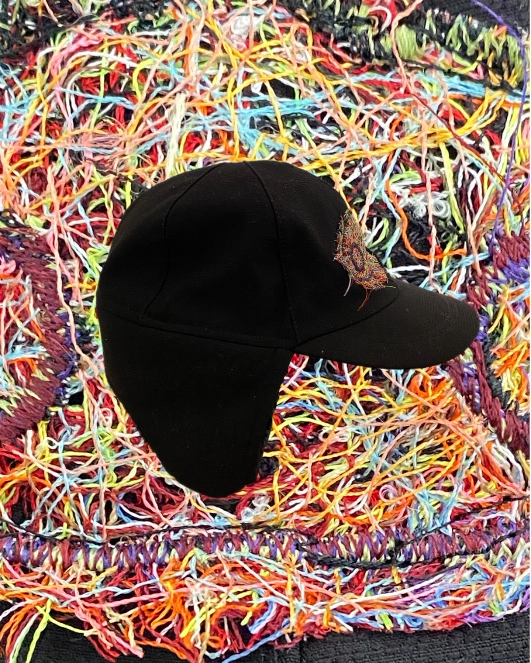 RECYCLED SCRAP THREAD MONSTER FLAPPY HAT