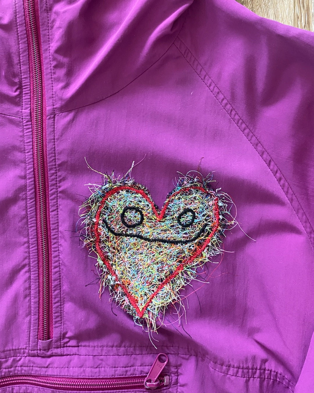 RECYCLED SCRAP THREAD HEART MONSTER JACKET