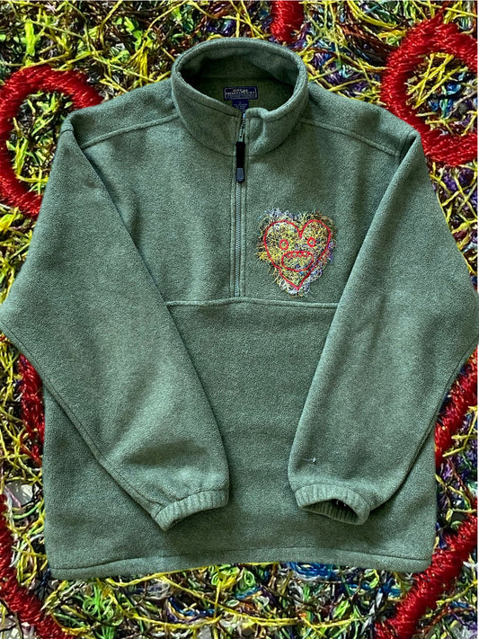 RECYCLED SCRAP THREAD HEART MONSTER FLEECE